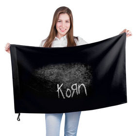 Флаг 3D с принтом KoЯn в Белгороде, 100% полиэстер | плотность ткани — 95 г/м2, размер — 67 х 109 см. Принт наносится с одной стороны | korn | metal | rock | группы | корн | метал | рок