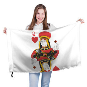 Флаг 3D с принтом Дама в Белгороде, 100% полиэстер | плотность ткани — 95 г/м2, размер — 67 х 109 см. Принт наносится с одной стороны | 14 февраля | love | влюбленные | карты | королева | король | лав | любовь | пара | парные | подарок