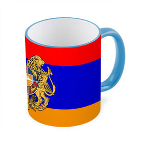Кружка 3D с принтом Герб и флаг Армении в Белгороде, керамика | ёмкость 330 мл | armenia | армения | герб | флаг