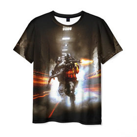 Мужская футболка 3D с принтом Battlefield в Белгороде, 100% полиэфир | прямой крой, круглый вырез горловины, длина до линии бедер | battlefield | bf3 | bf4 | dice | frostbite