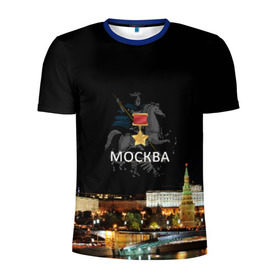 Мужская футболка 3D спортивная с принтом Город-герой Москва в Белгороде, 100% полиэстер с улучшенными характеристиками | приталенный силуэт, круглая горловина, широкие плечи, сужается к линии бедра | город герой москва.города герои | кремль | москва | победоносец | столица