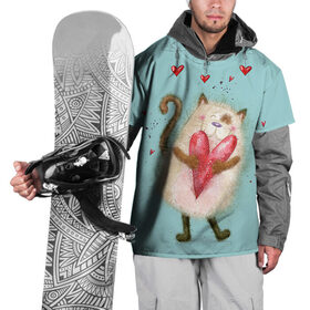 Накидка на куртку 3D с принтом Котик в Белгороде, 100% полиэстер |  | Тематика изображения на принте: 14 февраля | bear | love | teddy | валентин | влюбленный | киска | кот | котик | любовь | милый | рисунок | сердечко | сердце