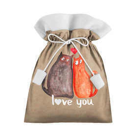 Подарочный 3D мешок с принтом Влюбленные котики в Белгороде, 100% полиэстер | Размер: 29*39 см | 14 февраля | bear | love | teddy | валентин | влюбленный | киска | кот | котик | любовь | милый | рисунок | сердечко | сердце