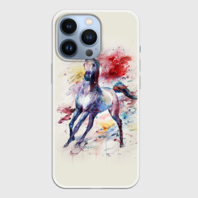 Чехол для iPhone 13 Pro с принтом Лошадь. Арт 1 в Белгороде,  |  | horse | horseshoe | акварель | головалошади | грива | жеребец | животные | конь | лошадь | лошадьскрыльями | подкова | природа | рисуноккрасками