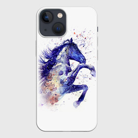 Чехол для iPhone 13 mini с принтом Лошадь. Арт 4 в Белгороде,  |  | horse | horseshoe | акварель | головалошади | грива | единорог | жеребец | животные | конь | лошадь | лошадьскрыльями | подкова | природа | рисуноккрасками