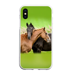 Чехол для iPhone XS Max матовый с принтом Лошади 2 в Белгороде, Силикон | Область печати: задняя сторона чехла, без боковых панелей | horse | horseshoe | акварель | головалошади | грива | единорог | жеребец | животные | конь | лошадь | лошадьскрыльями | подкова | природа | рисуноккрасками