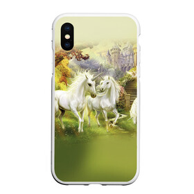 Чехол для iPhone XS Max матовый с принтом Единороги в Белгороде, Силикон | Область печати: задняя сторона чехла, без боковых панелей | horse | horseshoe | акварель | головалошади | грива | единорог | жеребец | животные | конь | лошадь | лошадьскрыльями | подкова | природа | рисуноккрасками