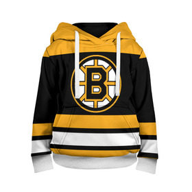 Детская толстовка 3D с принтом Boston Bruins в Белгороде, 100% полиэстер | двухслойный капюшон со шнурком для регулировки, мягкие манжеты на рукавах и по низу толстовки, спереди карман-кенгуру с мягким внутренним слоем | Тематика изображения на принте: boston bruins | hockey | nhl | нхл | спорт | хоккей