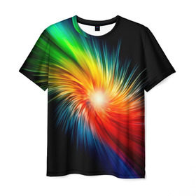 Мужская футболка 3D с принтом Звезда радуга в Белгороде, 100% полиэфир | прямой крой, круглый вырез горловины, длина до линии бедер | Тематика изображения на принте: звезда радуга | небо | свет | спектр