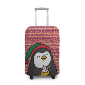 Чехол для чемодана 3D с принтом Пингвиня в Белгороде, 86% полиэфир, 14% спандекс | двустороннее нанесение принта, прорези для ручек и колес | пингвин