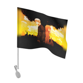 Флаг для автомобиля с принтом Волчица и Пряности 4 в Белгороде, 100% полиэстер | Размер: 30*21 см | anime | okami to koshinryo | оками
