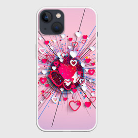 Чехол для iPhone 13 с принтом Heart heart heart в Белгороде,  |  | 14 февраля | love | влюбленный | любовь | рисунок | сердечки | сердечко | сердце