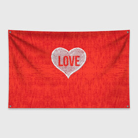 Флаг-баннер с принтом Love в Белгороде, 100% полиэстер | размер 67 х 109 см, плотность ткани — 95 г/м2; по краям флага есть четыре люверса для крепления | 14 февраля | love | влюбленный | любовь | рисунок | сердечки | сердечко | сердце