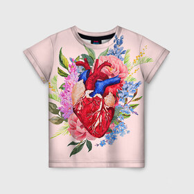Детская футболка 3D с принтом Cердечко в Белгороде, 100% гипоаллергенный полиэфир | прямой крой, круглый вырез горловины, длина до линии бедер, чуть спущенное плечо, ткань немного тянется | Тематика изображения на принте: 14 февраля | love | влюбленный | любовь | рисунок | сердечки | сердечко | сердце