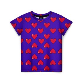 Детская футболка 3D с принтом Пиксельная любовь в Белгороде, 100% гипоаллергенный полиэфир | прямой крой, круглый вырез горловины, длина до линии бедер, чуть спущенное плечо, ткань немного тянется | 14 февраля | love | влюбленный | любовь | рисунок | сердечки | сердечко | сердце