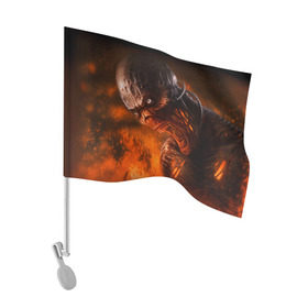 Флаг для автомобиля с принтом Doom imp в Белгороде, 100% полиэстер | Размер: 30*21 см | doom | game | гибель | дум | игра | игры | обреченность | шутер