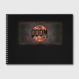 Альбом для рисования с принтом Doom в Белгороде, 100% бумага
 | матовая бумага, плотность 200 мг. | doom | game | гибель | дум | игра | игры | обреченность | шутер
