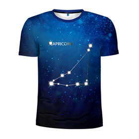 Мужская футболка 3D спортивная с принтом Козерог в Белгороде, 100% полиэстер с улучшенными характеристиками | приталенный силуэт, круглая горловина, широкие плечи, сужается к линии бедра | Тематика изображения на принте: звезда | звезды | знак зодиака | козерог | космос | созвездие
