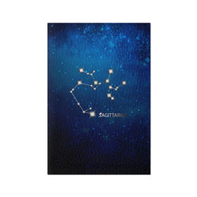 Обложка для паспорта матовая кожа с принтом Стрелец в Белгороде, натуральная матовая кожа | размер 19,3 х 13,7 см; прозрачные пластиковые крепления | звезда | звезды | знак зодиака | космос | созвездие | стрелец