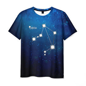 Мужская футболка 3D с принтом Весы в Белгороде, 100% полиэфир | прямой крой, круглый вырез горловины, длина до линии бедер | Тематика изображения на принте: весы | звезда | звезды | знак зодиака | космос | созвездие