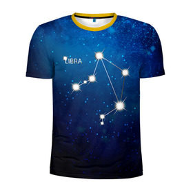Мужская футболка 3D спортивная с принтом Весы в Белгороде, 100% полиэстер с улучшенными характеристиками | приталенный силуэт, круглая горловина, широкие плечи, сужается к линии бедра | Тематика изображения на принте: весы | звезда | звезды | знак зодиака | космос | созвездие