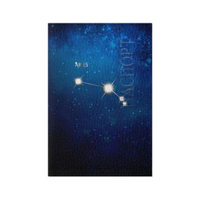 Обложка для паспорта матовая кожа с принтом Овен в Белгороде, натуральная матовая кожа | размер 19,3 х 13,7 см; прозрачные пластиковые крепления | Тематика изображения на принте: звезда | звезды | знак зодиака | космос | овен | созвездие