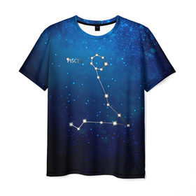 Мужская футболка 3D с принтом Рыбы в Белгороде, 100% полиэфир | прямой крой, круглый вырез горловины, длина до линии бедер | Тематика изображения на принте: звезда | звезды | знак зодиака | космос | рыбы | созвездие