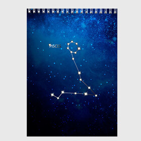 Скетчбук с принтом Рыбы в Белгороде, 100% бумага
 | 48 листов, плотность листов — 100 г/м2, плотность картонной обложки — 250 г/м2. Листы скреплены сверху удобной пружинной спиралью | звезда | звезды | знак зодиака | космос | рыбы | созвездие