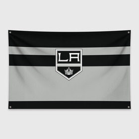 Флаг-баннер с принтом Los Angeles Kings в Белгороде, 100% полиэстер | размер 67 х 109 см, плотность ткани — 95 г/м2; по краям флага есть четыре люверса для крепления | Тематика изображения на принте: hockey | los angeles kings | nhl | нхл | спорт | хоккей