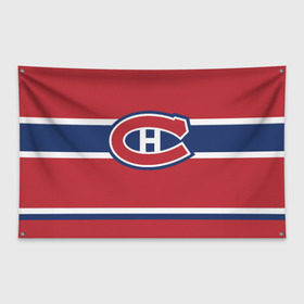 Флаг-баннер с принтом Montreal Canadiens в Белгороде, 100% полиэстер | размер 67 х 109 см, плотность ткани — 95 г/м2; по краям флага есть четыре люверса для крепления | hockey | montreal canadien | nhl | нхл | спорт | хоккей
