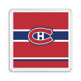 Магнит 55*55 с принтом Montreal Canadiens в Белгороде, Пластик | Размер: 65*65 мм; Размер печати: 55*55 мм | Тематика изображения на принте: hockey | montreal canadien | nhl | нхл | спорт | хоккей