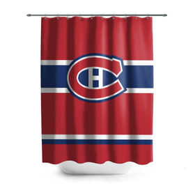 Штора 3D для ванной с принтом Montreal Canadiens в Белгороде, 100% полиэстер | плотность материала — 100 г/м2. Стандартный размер — 146 см х 180 см. По верхнему краю — пластиковые люверсы для креплений. В комплекте 10 пластиковых колец | hockey | montreal canadien | nhl | нхл | спорт | хоккей