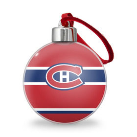 Ёлочный шар с принтом Montreal Canadiens в Белгороде, Пластик | Диаметр: 77 мм | Тематика изображения на принте: hockey | montreal canadien | nhl | нхл | спорт | хоккей