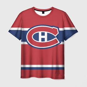 Мужская футболка 3D с принтом Montreal Canadiens в Белгороде, 100% полиэфир | прямой крой, круглый вырез горловины, длина до линии бедер | hockey | montreal canadien | nhl | нхл | спорт | хоккей