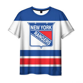 Мужская футболка 3D с принтом New York Rangers в Белгороде, 100% полиэфир | прямой крой, круглый вырез горловины, длина до линии бедер | hockey | new york rangers | nhl | нхл | спорт | хоккей