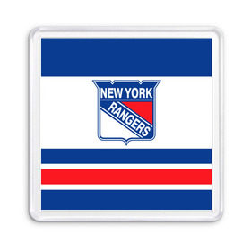 Магнит 55*55 с принтом New York Rangers в Белгороде, Пластик | Размер: 65*65 мм; Размер печати: 55*55 мм | hockey | new york rangers | nhl | нхл | спорт | хоккей