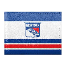 Обложка для студенческого билета с принтом New York Rangers в Белгороде, натуральная кожа | Размер: 11*8 см; Печать на всей внешней стороне | Тематика изображения на принте: hockey | new york rangers | nhl | нхл | спорт | хоккей
