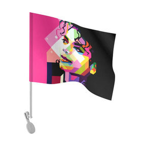 Флаг для автомобиля с принтом Майкл Джексон в Белгороде, 100% полиэстер | Размер: 30*21 см | michael jackson | майкл джексон | поп арт | портрет