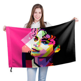 Флаг 3D с принтом Майкл Джексон в Белгороде, 100% полиэстер | плотность ткани — 95 г/м2, размер — 67 х 109 см. Принт наносится с одной стороны | michael jackson | майкл джексон | поп арт | портрет