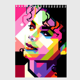 Скетчбук с принтом Майкл Джексон в Белгороде, 100% бумага
 | 48 листов, плотность листов — 100 г/м2, плотность картонной обложки — 250 г/м2. Листы скреплены сверху удобной пружинной спиралью | michael jackson | майкл джексон | поп арт | портрет