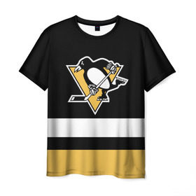 Мужская футболка 3D с принтом Pittsburgh Penguins в Белгороде, 100% полиэфир | прямой крой, круглый вырез горловины, длина до линии бедер | Тематика изображения на принте: hockey | nhl | pittsburgh penguins | нхл | хоккей