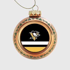 Стеклянный ёлочный шар с принтом Pittsburgh Penguins в Белгороде, Стекло | Диаметр: 80 мм | hockey | nhl | pittsburgh penguins | нхл | хоккей