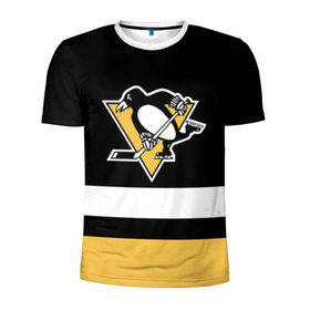 Мужская футболка 3D спортивная с принтом Pittsburgh Penguins в Белгороде, 100% полиэстер с улучшенными характеристиками | приталенный силуэт, круглая горловина, широкие плечи, сужается к линии бедра | Тематика изображения на принте: hockey | nhl | pittsburgh penguins | нхл | хоккей