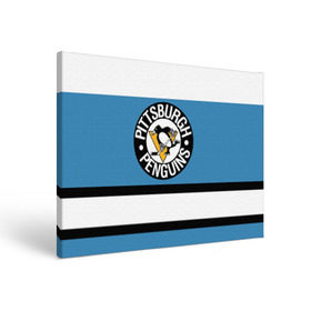 Холст прямоугольный с принтом Pittsburgh Penguins blue в Белгороде, 100% ПВХ |  | hockey | nhl | pittsburgh penguins | нхл | хоккей