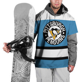 Накидка на куртку 3D с принтом Pittsburgh Penguins blue в Белгороде, 100% полиэстер |  | Тематика изображения на принте: hockey | nhl | pittsburgh penguins | нхл | хоккей