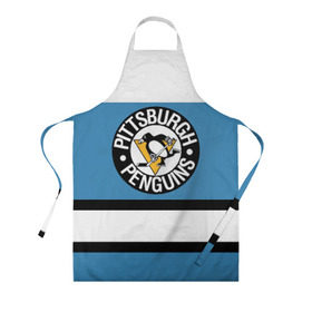 Фартук 3D с принтом Pittsburgh Penguins blue в Белгороде, 100% полиэстер | общий размер — 65 х 85 см, ширина нагрудника — 26 см, горловина — 53 см, длина завязок — 54 см, общий обхват в поясе — 173 см. Принт на завязках и на горловине наносится с двух сторон, на основной части фартука — только с внешней стороны | hockey | nhl | pittsburgh penguins | нхл | хоккей