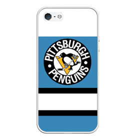 Чехол для iPhone 5/5S матовый с принтом Pittsburgh Penguins blue в Белгороде, Силикон | Область печати: задняя сторона чехла, без боковых панелей | hockey | nhl | pittsburgh penguins | нхл | хоккей