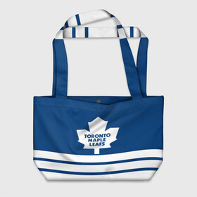 Пляжная сумка 3D с принтом Toronto Maple Leafs в Белгороде, 100% полиэстер | застегивается на металлическую кнопку; внутренний карман застегивается на молнию. Стенки укреплены специальным мягким материалом, чтобы защитить содержимое от несильных ударов
 | hockey | nhl | toronto maple leafs | нхл | хоккей