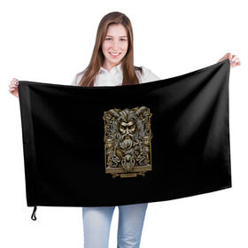 Флаг 3D с принтом Весы в Белгороде, 100% полиэстер | плотность ткани — 95 г/м2, размер — 67 х 109 см. Принт наносится с одной стороны | libra | арт | весы | гороскоп | знаки зодиака | череп
