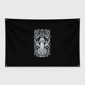 Флаг-баннер с принтом Водолей в Белгороде, 100% полиэстер | размер 67 х 109 см, плотность ткани — 95 г/м2; по краям флага есть четыре люверса для крепления | aquarius | арт | водолей | гороскоп | знаки зодиака | череп